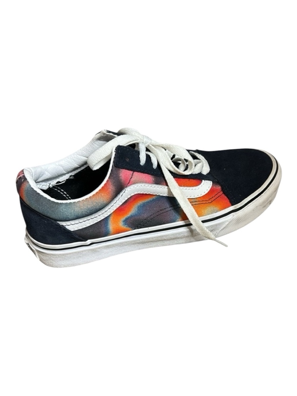Vans Old Skool Dark Aura Black Red Skateboarding Low Cut Sneaker Shoes Women 7